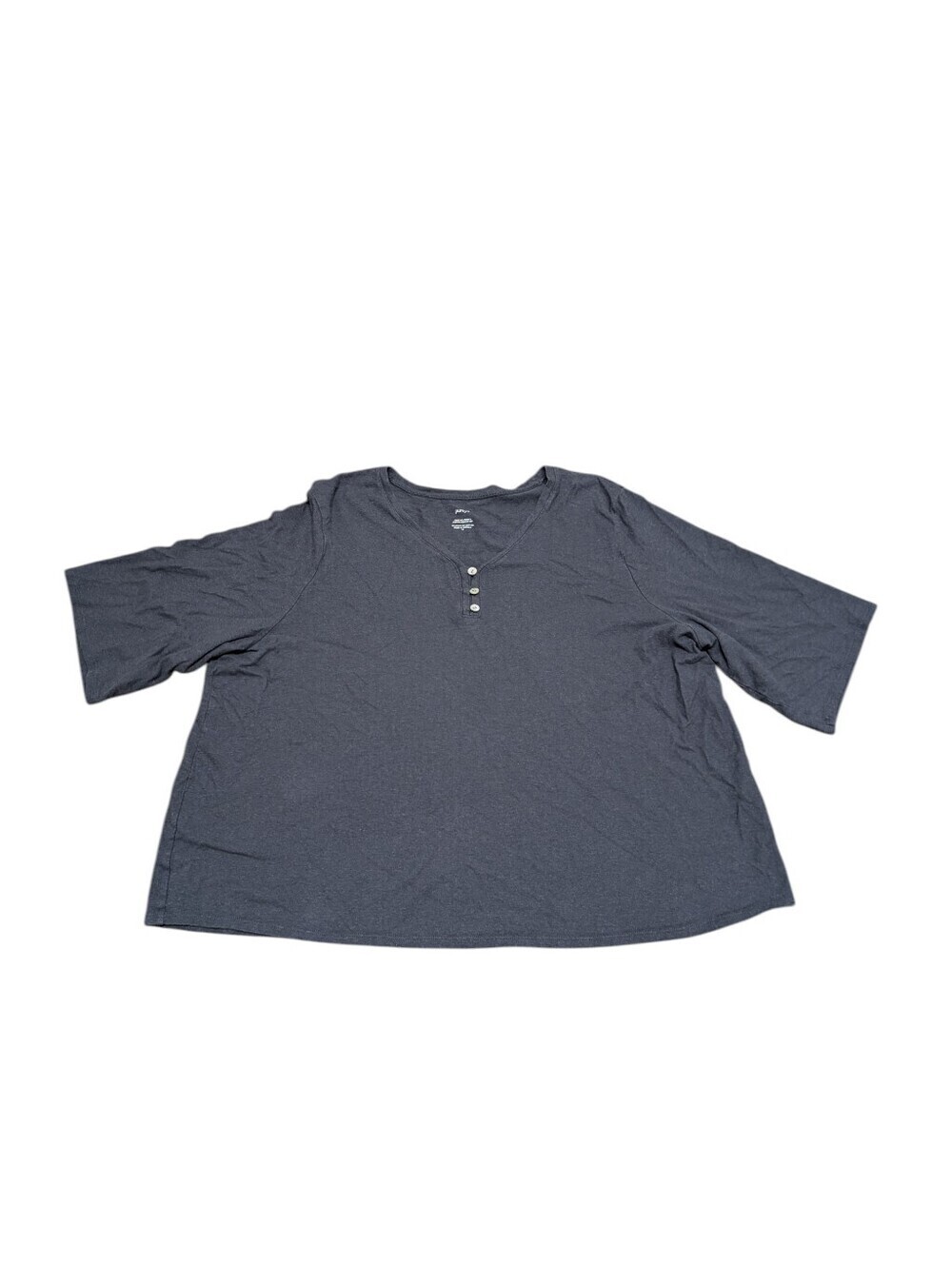 Pure Jill Hemp & Cotton Henley Button Top (3X)